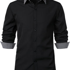 Men's Plaid Long Sleeve Dress Shirt