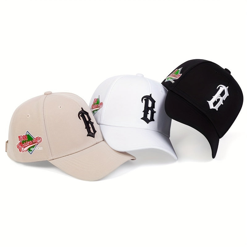Gothic B Embroidery Baseball Cap Unisex Hip Hop Dad Hats