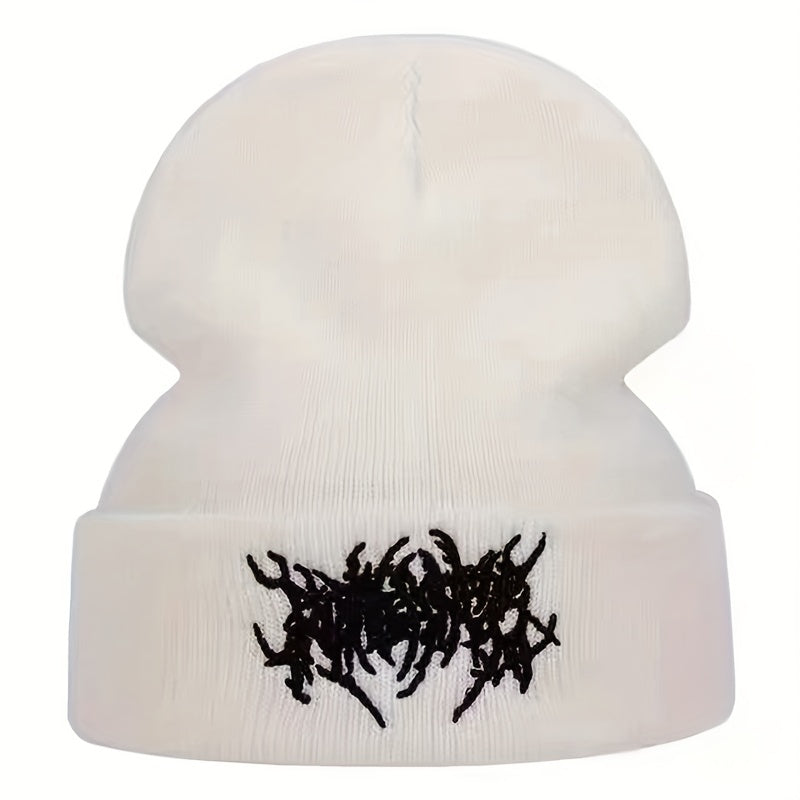 Gothic Style Letter Embroidery Knitted Hat Warm Hat