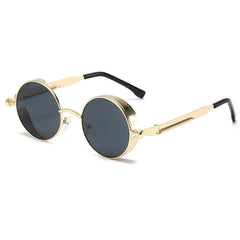 Men's Retro Steampunk Round Metal Glasses