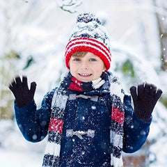 6 Pairs Winter Chenille Gloves for Kids Gray Red Dark Cozy Warm Stretchy