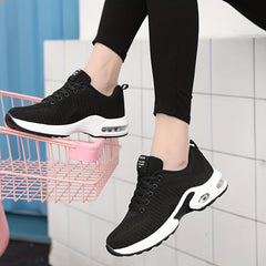 Women's Air Cushion Running Shoes Breathable Lace Up Sneakers