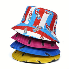 Colorful Bottle Print Bucket Hat Reversible Hip Hop Candy Basin Hat