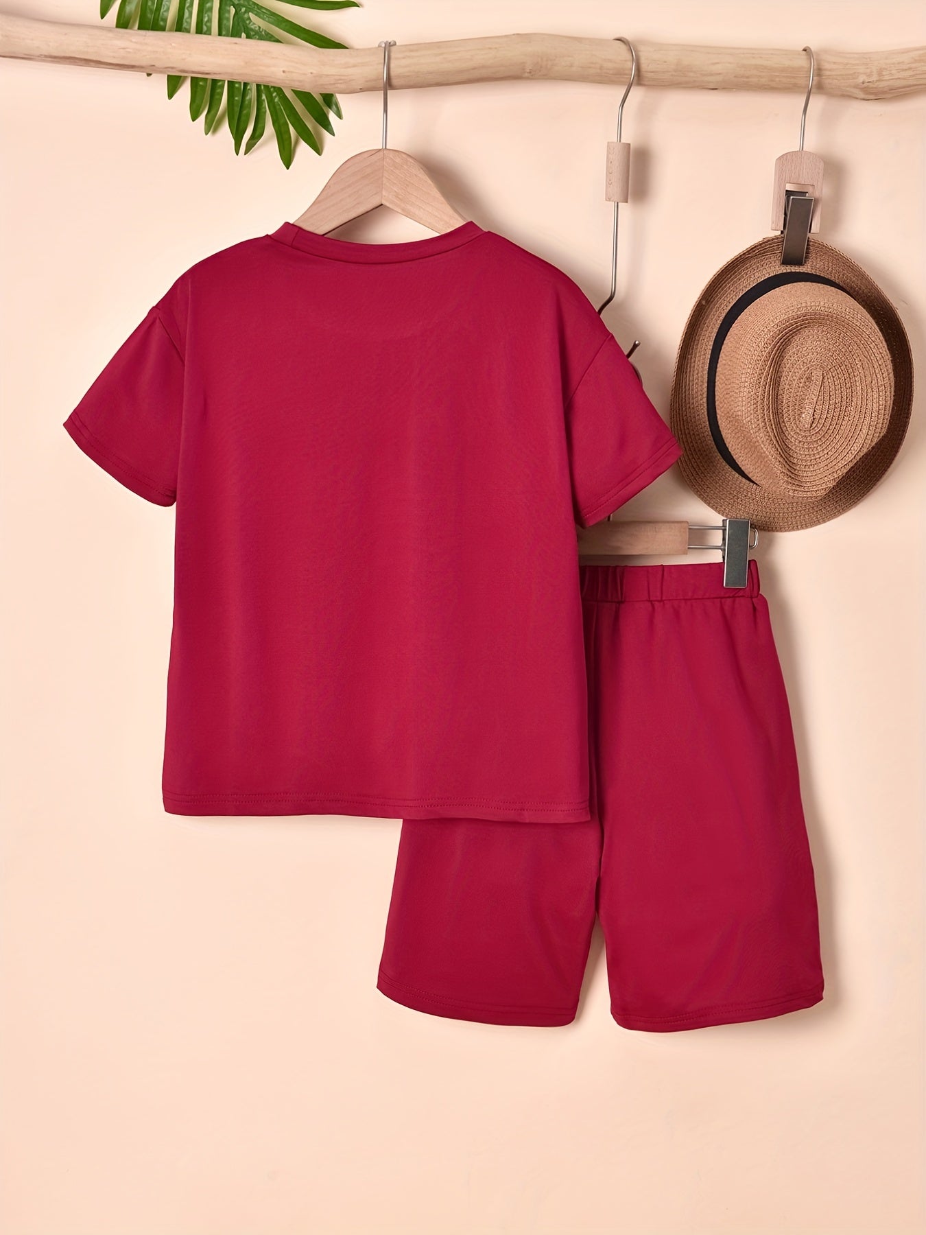 Boys Casual Letter Print T-shirt & Shorts Set - Summer Holiday