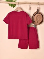 Boys Casual Letter Print T-shirt & Shorts Set - Summer Holiday