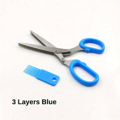 Multifunctional Stainless Steel Kitchen Scissors with 3 5 Layers Quick Shredder