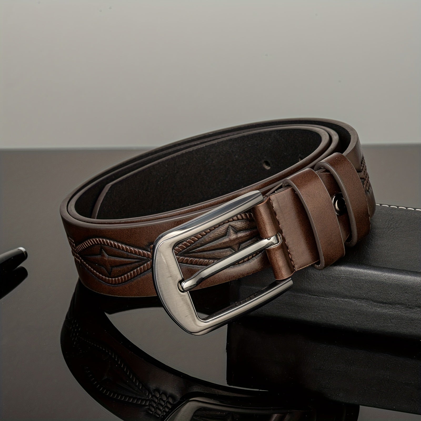 Men's Retro Buckle Belt for Pants Jeans