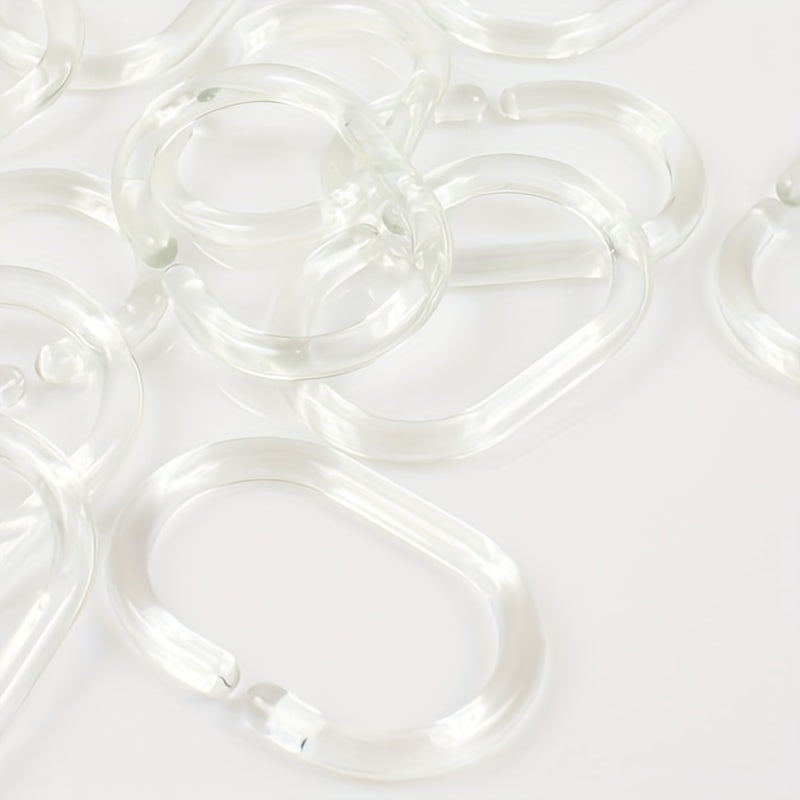 12pcs Clear C Shaped Shower Curtain Hooks for Bathroom Shower Rods