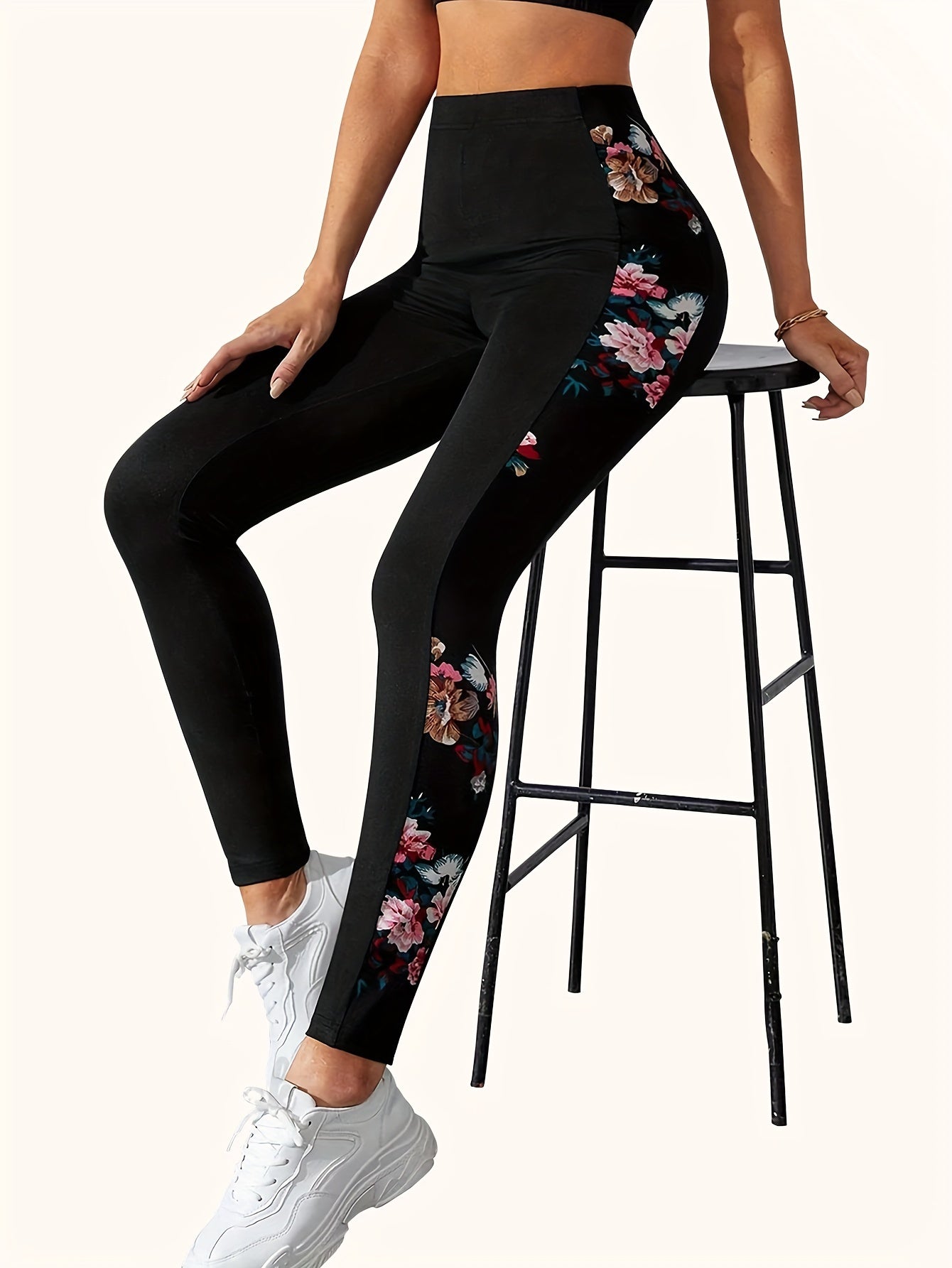 Flower Graphic Yoga Pants High Stretch Leggings Women's Activewear