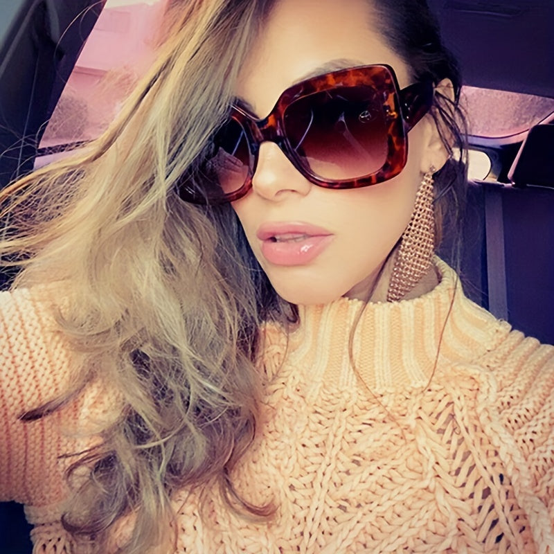 Oversized Cat Eye Sunglasses Women Gradient UV Protection Glasses