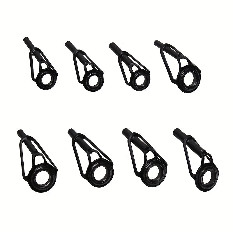 8pcs Ceramic High Carbon Steel Top Ring Guide Eye Set for Lure Rod