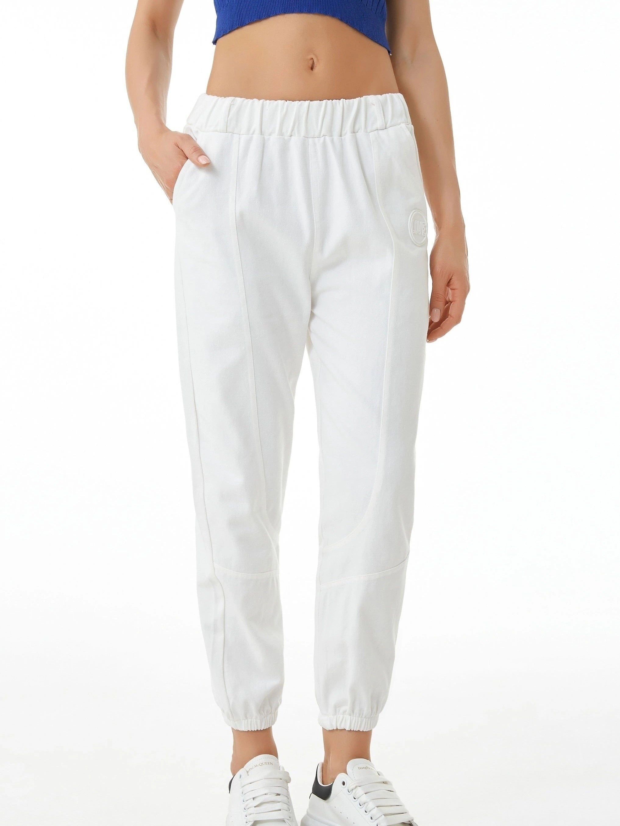 Ankle Length Harem Banded Slimming Pants Elastic Waist Female Trousers
