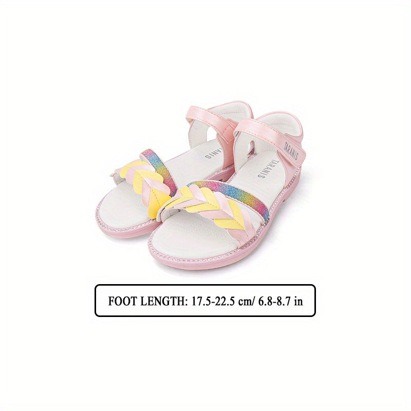 TARANIS Girls Open Toe Flat Ankle Strappy Sandals