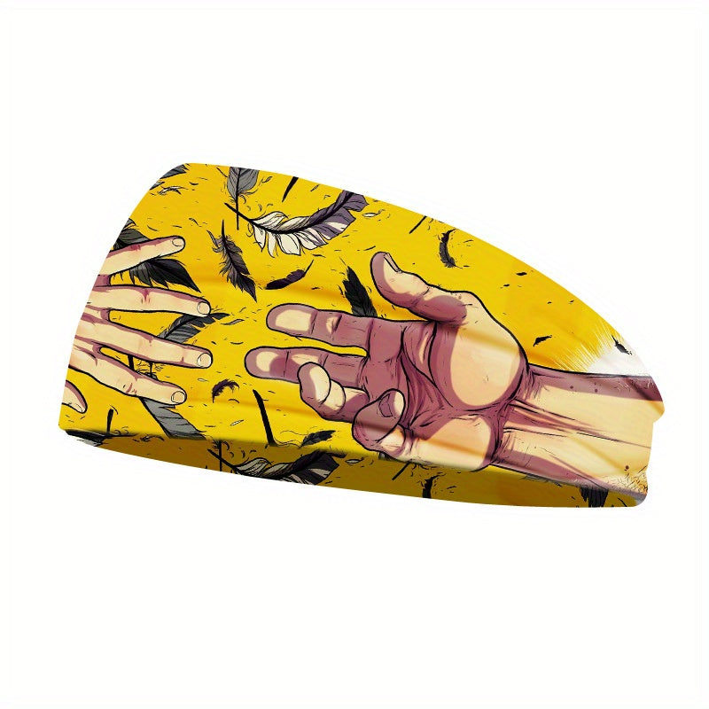Men's Printed Knit Sports Headband - Sweatband Yoga & Cross Neckband