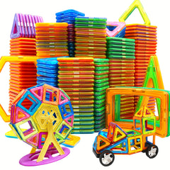 Large Magnetic Building Blocks DIY Toy with Wheels