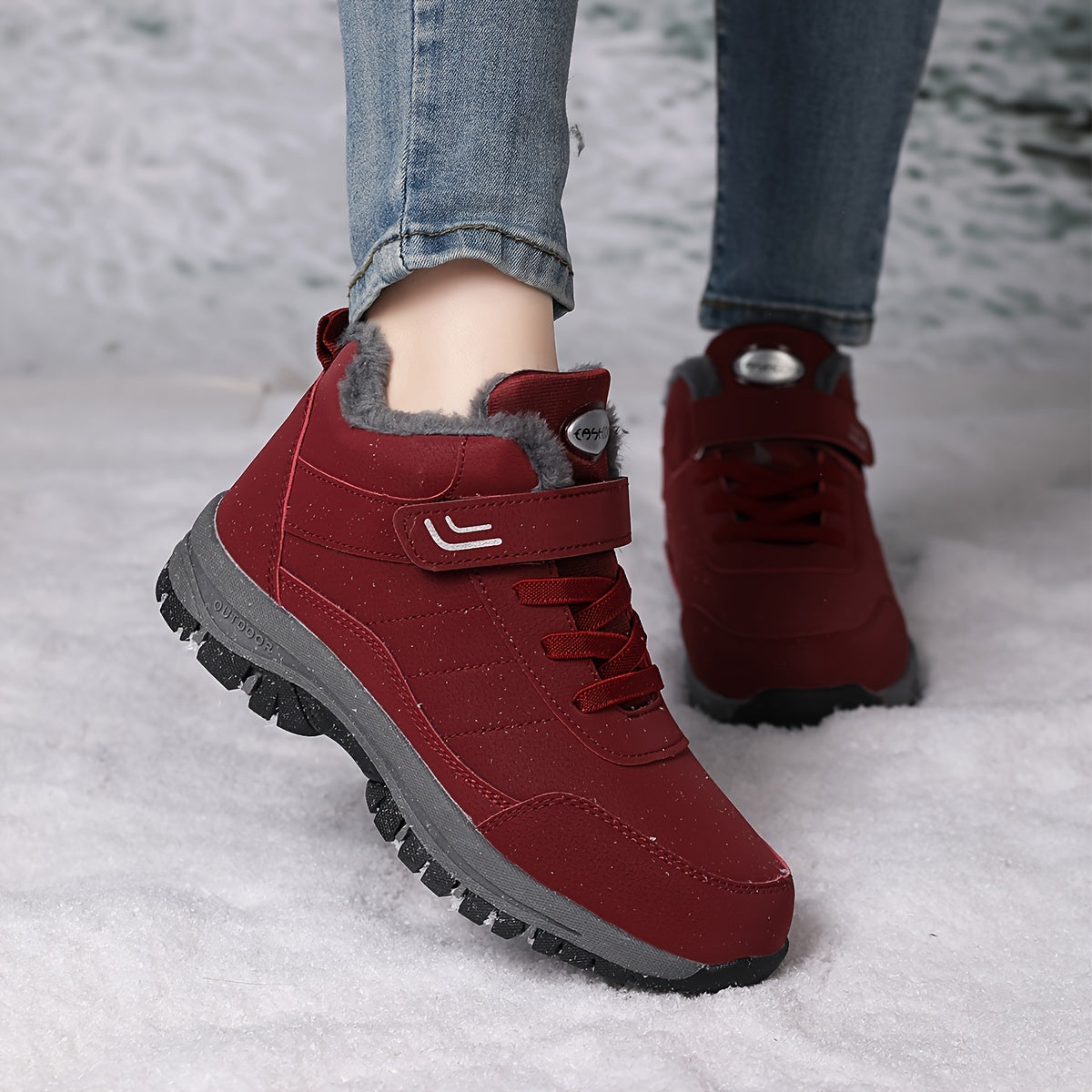 Women's Outdoor Snow Boots Thick Warm Short Ski Boots