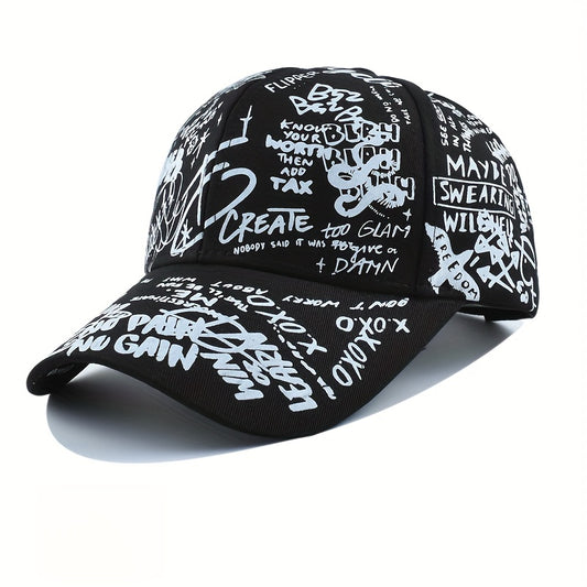 Cool Graffiti Printed Baseball Cap for Men and Women