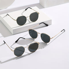 3pcs Metal Round Frame Sunglasses UV 400 Protection