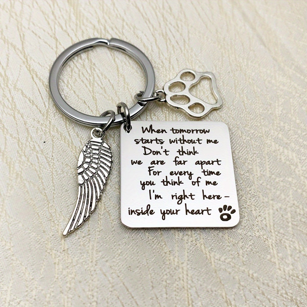 Pet Memorial Keychain - Sympathy Accessories for Beloved Dog or Cat
