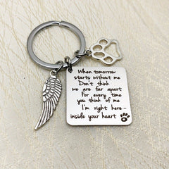 Pet Memorial Keychain - Sympathy Accessories for Beloved Dog or Cat