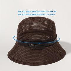Brown Mesh Bucket Hat Vintage Jazz Fisherman Cap
