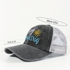 Distressed Ponytail Baseball Cap for Women