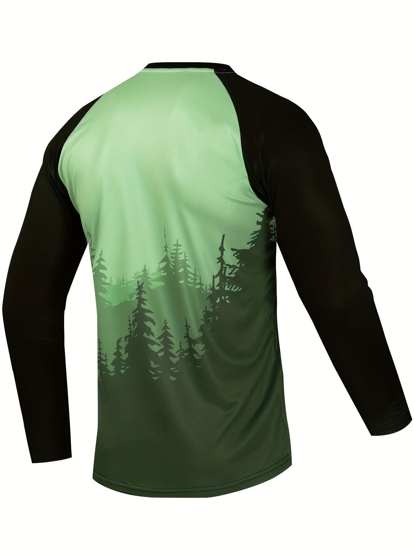 Men's Tree Gradient Pattern Cycling Jersey Long Sleeve
