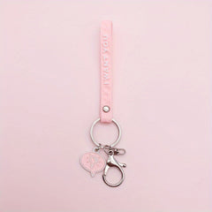 Soft PVC Geometric Cut Leather Rope Keychain For Men