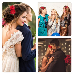 Rose Hair Comb Bridal Boho Invisible Comb Halloween Hair Accessory