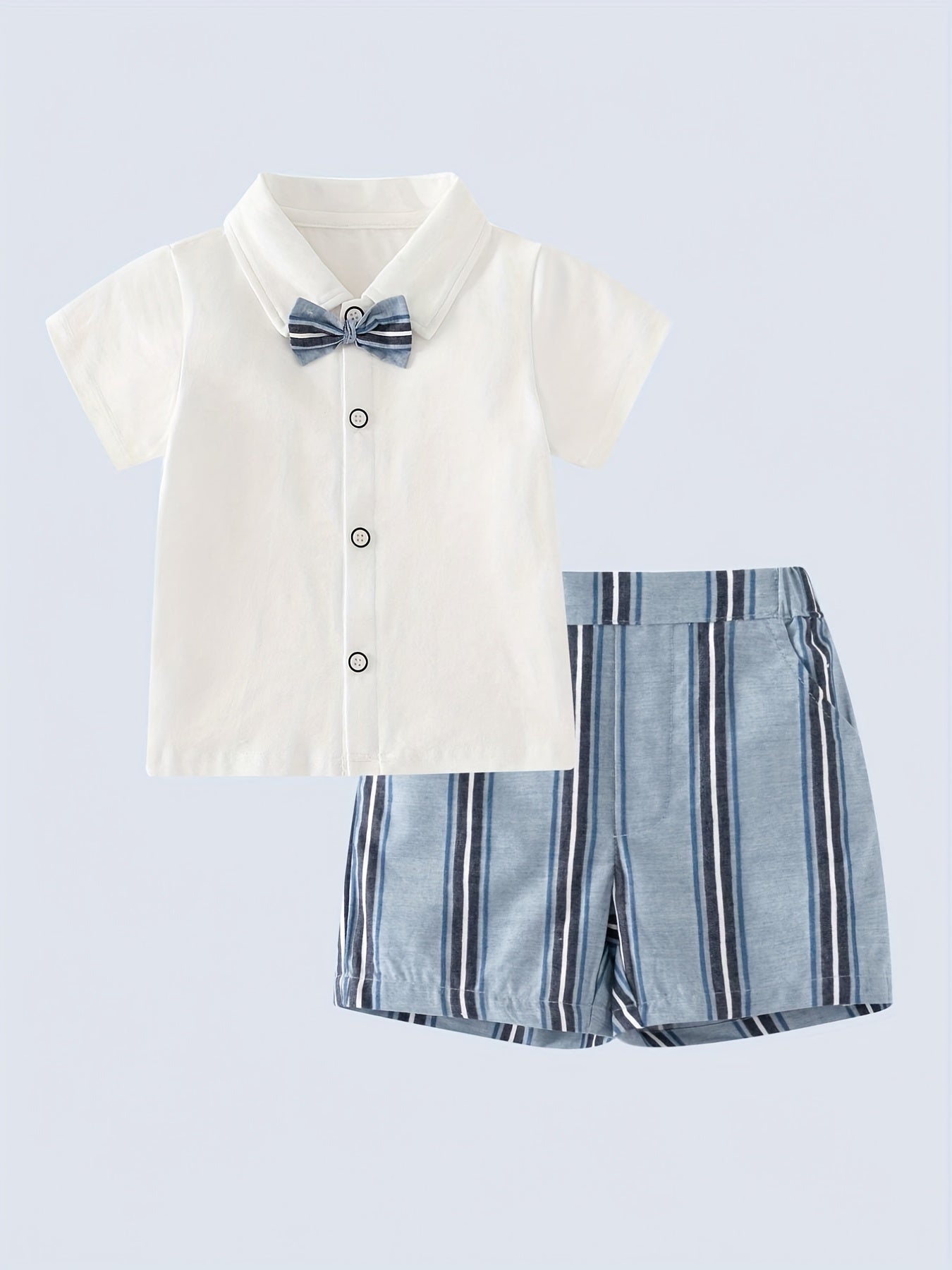 Baby Gentleman Set Stripe Shirt & Short & Hat Outfit