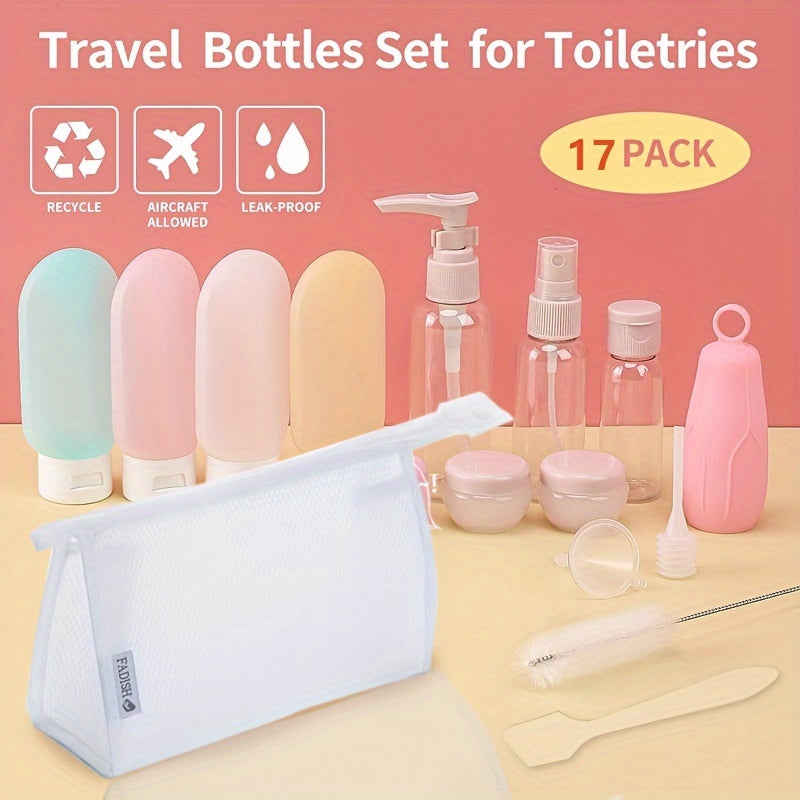 17pcs Travel Bottles Set Cosmetics Shampoo Conditioner Lotion Subpackage
