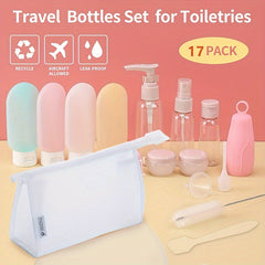 17pcs Travel Bottles Set Cosmetics Shampoo Conditioner Lotion Subpackage