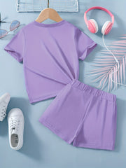 2pcs Toddler Girls MAMA'S GIRL T Shirts & Shorts Set
