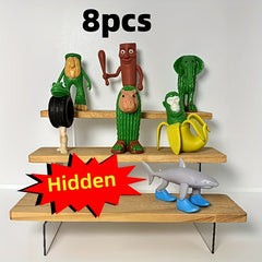 8pcs Italian Brainrot Plastic Toy Figures Desktop Ornaments