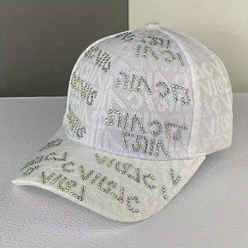 Rhinestone Letter Baseball Cap Sunshade Peaked Cap For Men