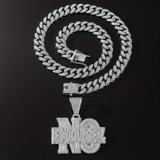Hip hop Diamond Letter Pendant Necklace Men's Cuban Chain