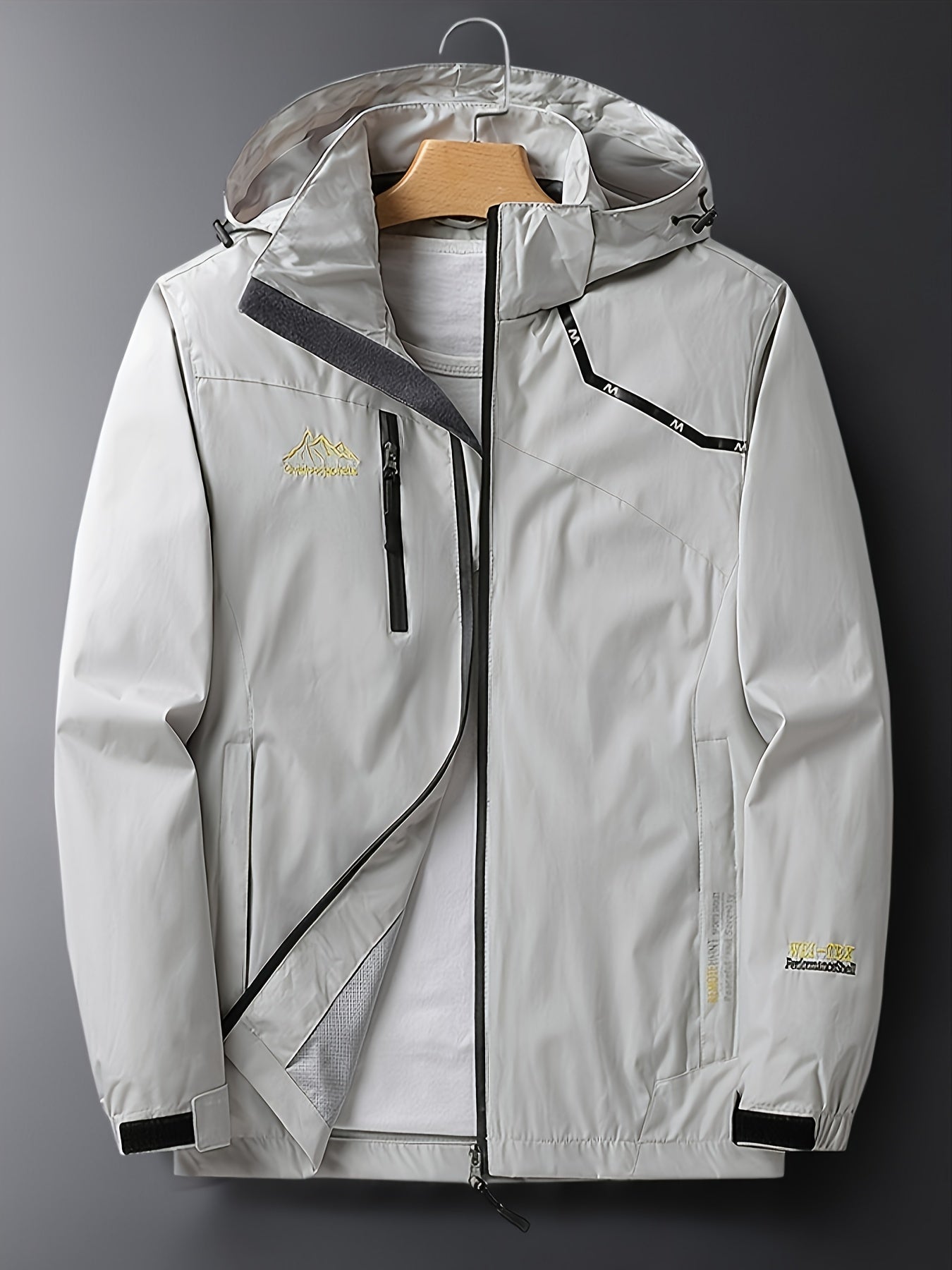 Waterproof Hooded Jacket Full Zipper Climbing Coat