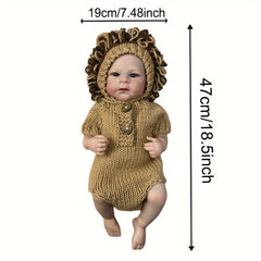 Adorable 46 Lifelike Boy Reborn Doll with Realistic Features & Accessories