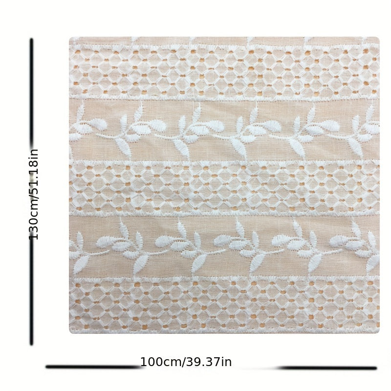 Cotton Base Hollow Embroidery Fabric 3D Dress Perforated Lace Fabric 1m