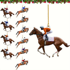 Creative Rider Acrylic Flat Decoration Pendant for Christmas Tree, Set of 5 or 6