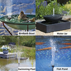 Solar Fountain Water Pump Kit for Outdoor Bird Bath Pond Pool Garden