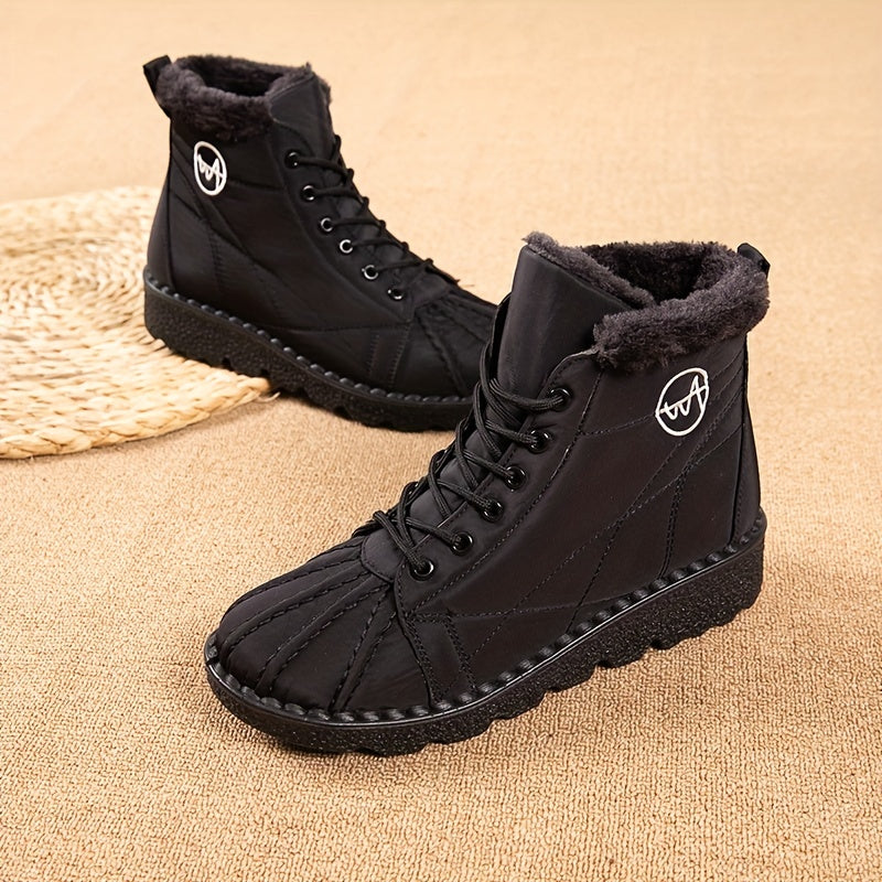 Women's Waterproof Snow Boots Warm Non slip Medium Tube Snow Boots
