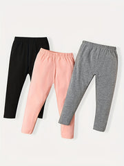 3pcs Solid Leggings Youth Tights Pants