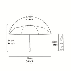 Romantic And Rose Vinyl Auto Folding Umbrella Rain Or Shine Dual use Umbrella
