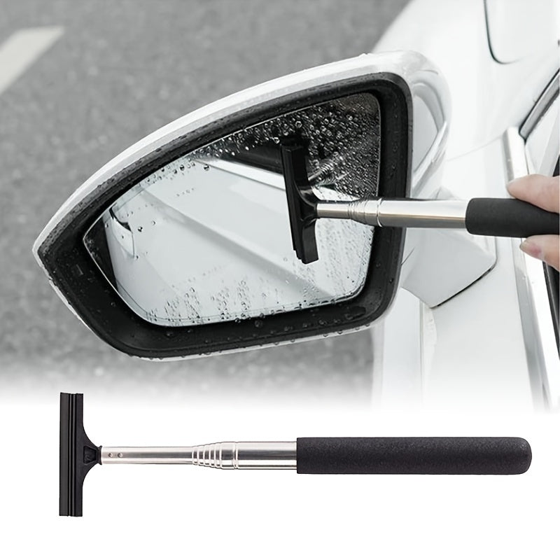 Car Rearview Mirror Wiper Telescopic Squeegee Cleaner Long Handle