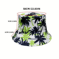 Multicolor Leaf Print Bucket Hat Unisex Lightweight Fisherman Cap