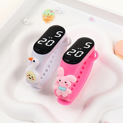 2pcs Animal LED Bracelet Watches for Kids Digital Display Soft TPU Band