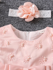Baby Girl Casual Dress Fluter Sleeve Layered Belted Tutu Dress