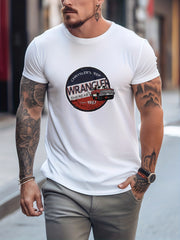 Men's Printed Leisure Sports T shirt Round Neck Tee Shirt