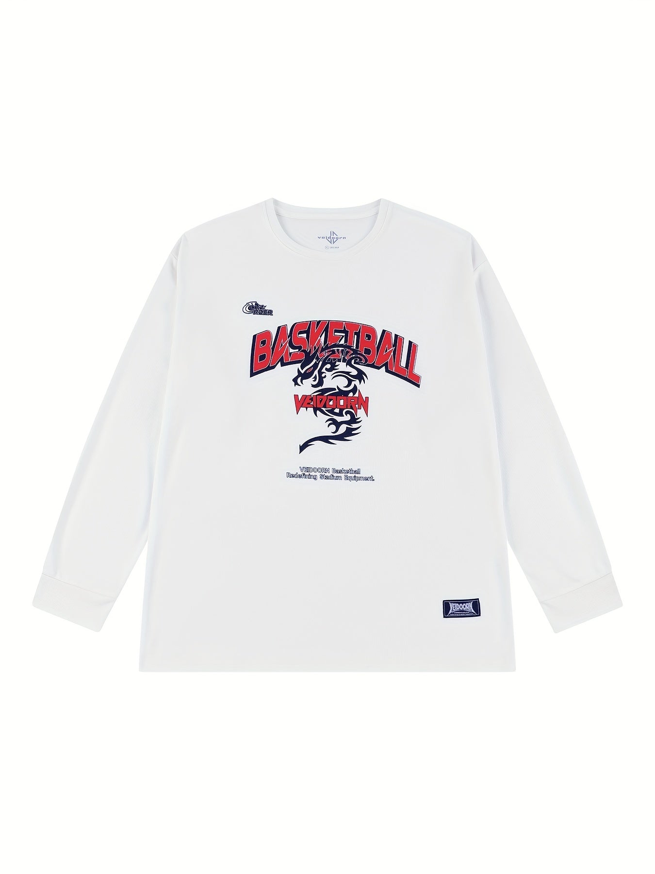Veidorn Creative Letter Print Men's Long Sleeve Active Tee